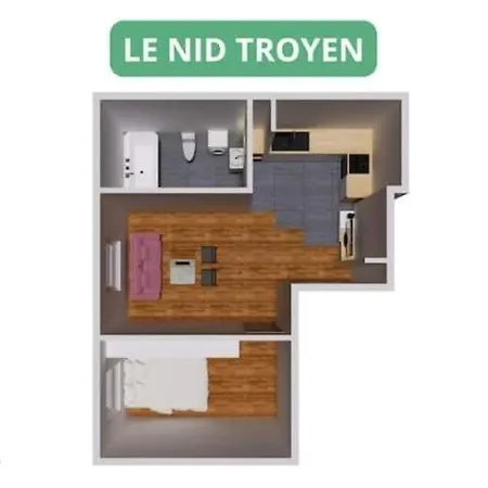 Le Nid Troyen - Gare - Hypercentre - New Cosy - Rent Immo Troyes
